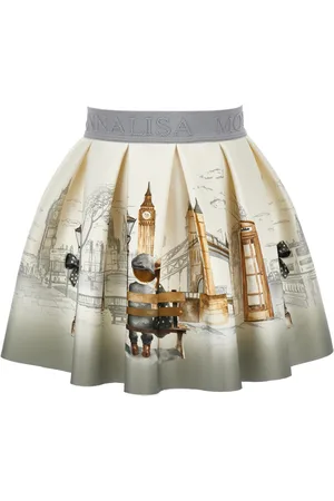 MONNALISA Falda de neopreno con estampado de paisaje