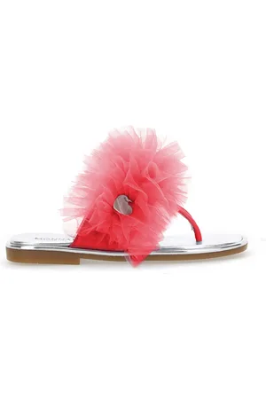 MONNALISA Chanclas de napa con volante de tul