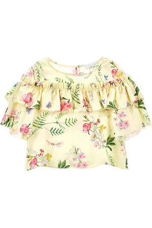 MONNALISA Blusa de raso con estampado botánico