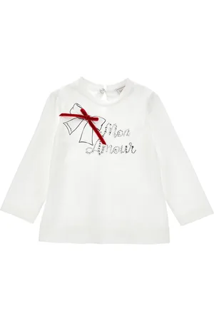 MONNALISA Camiseta con strass y lazo de terciopelo