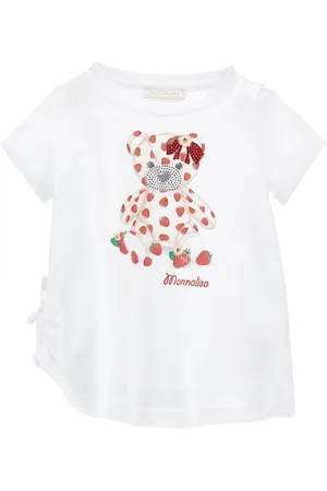 MONNALISA Camiseta larga con osito de strass
