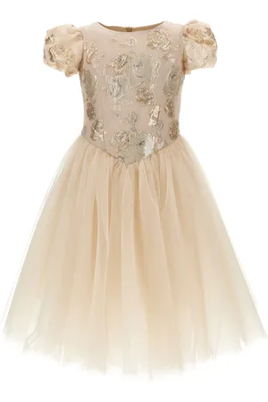 MONNALISA Vestido Princesse de jacquard rosas