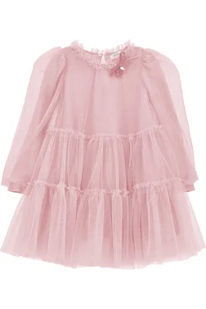 MONNALISA Vestido de tul de tacto sedoso con volantes