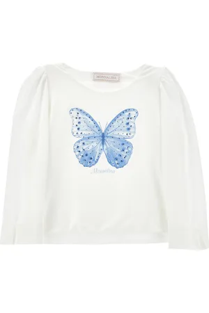 MONNALISA Camiseta con estampado de mariposas