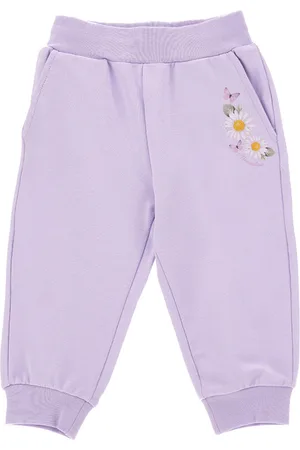 MONNALISA Jogger de felpa con margaritas