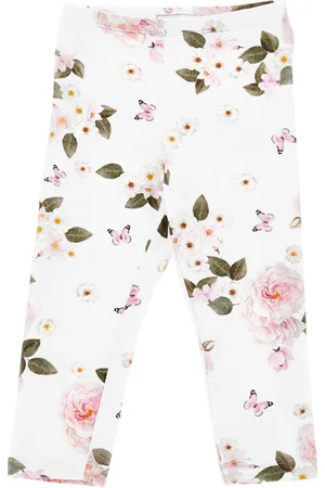MONNALISA Leggings de punto con estampado de ramos