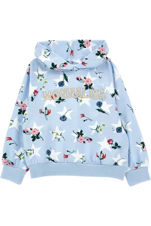 MONNALISA Sudadera de algodón con estrellas y flores
