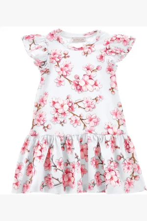MONNALISA Vestido de talle bajo con flor de durazno