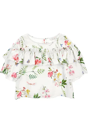 MONNALISA Blusa de raso con estampado botánico
