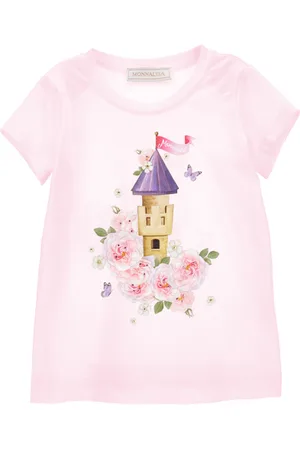 MONNALISA Camiseta con castillo de strass