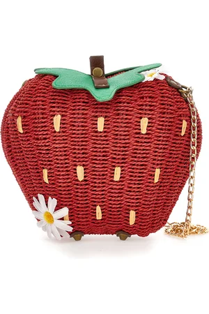 MONNALISA Bolso de rafia de fresa grande