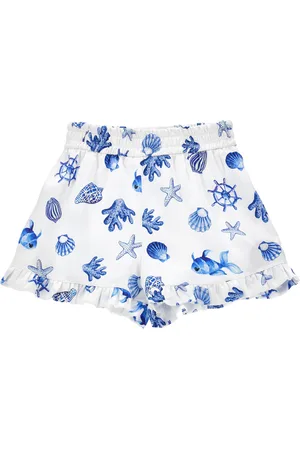 MONNALISA Pantalón corto de raso con estampado marino