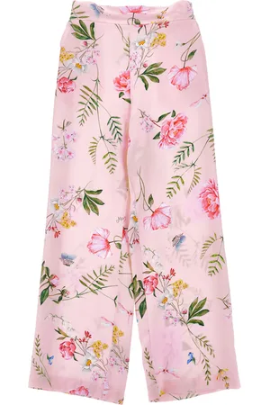 MONNALISA Pantalón de raso con estampado botánico
