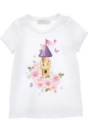 MONNALISA Camiseta con castillo de strass