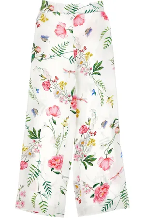 MONNALISA Pantalón de raso con estampado botánico