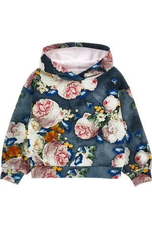 MONNALISA Sudadera con capucha y rosas barrocas