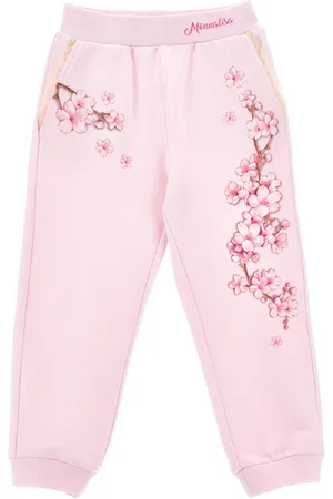 MONNALISA Sudadera jogger con flores de melocotón