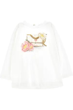 MONNALISA Camiseta larga con estampado de bolso