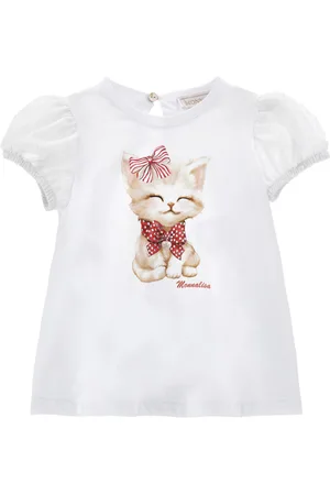 MONNALISA Camiseta larga con estampado de gatitos