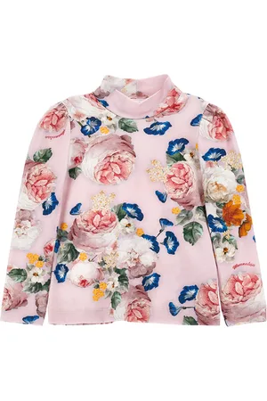 MONNALISA Jersey de cuello alto con estampado de rosas