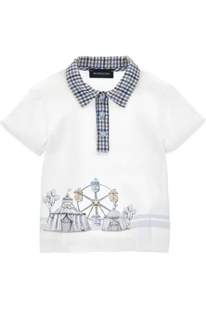 MONNALISA Polo de piqué con cuello de cuadros