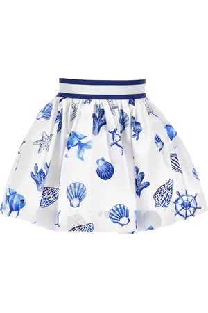 MONNALISA Falda de raso con estampado marino