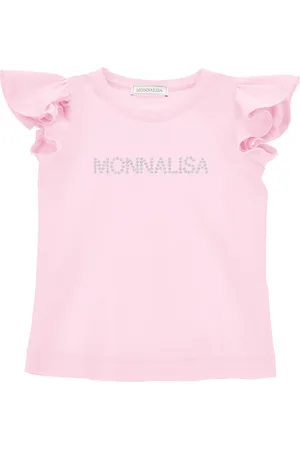 MONNALISA Camiseta de punto con logotipo y tachuelas