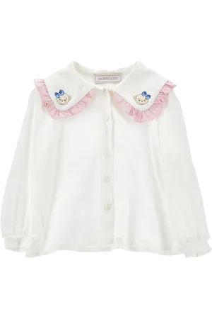 MONNALISA Camisa de viscosa con cuello bordado