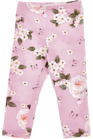 MONNALISA Leggings de punto con estampado de ramos