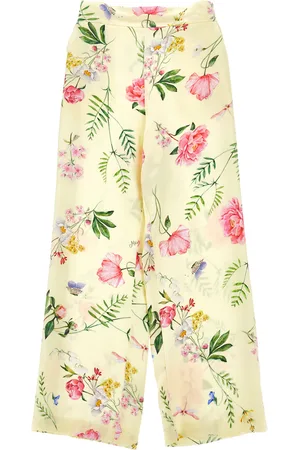 MONNALISA Pantalón de raso con estampado botánico