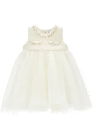 MONNALISA Vestido sin mangas de tul y bouclé