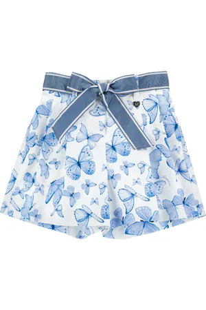 MONNALISA Short mariposa de raso de algodón