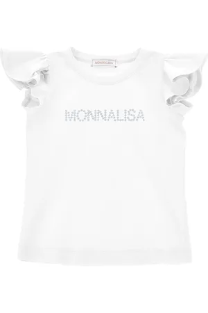 MONNALISA Camiseta de punto con logotipo y tachuelas