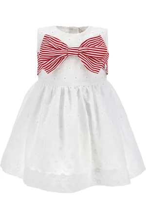 MONNALISA Vestido de muselina con bordado inglés y maxilazo