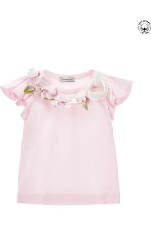 MONNALISA Camiseta con collar de flores