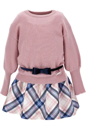 MONNALISA Vestido de mikado con diseño tartán