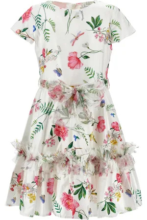 MONNALISA Vestido de raso con detalles de tul
