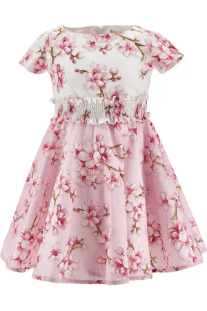 MONNALISA Vestido evasé de flor de melocotón