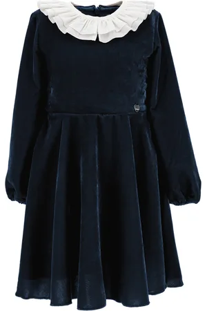 MONNALISA Vestido de terciopelo liso godet
