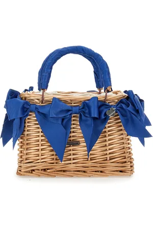 MONNALISA Bolso de mimbre con lazos de raso