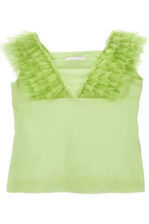 MONNALISA Camiseta de tirantes de punto con detalles de tul