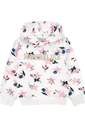 MONNALISA Sudadera de algodón con estrellas y flores
