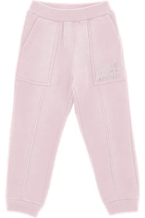 MONNALISA Jogger de felpa gruesa con pedrería