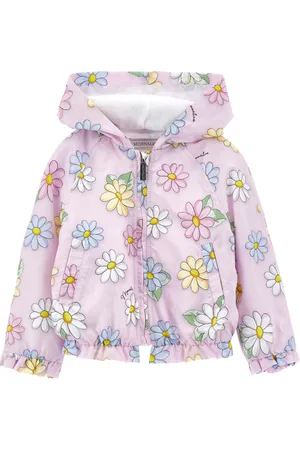 MONNALISA Chaqueta cortavientos con estampado de flores estilizadas