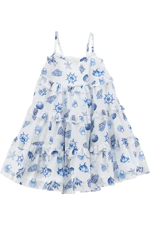 MONNALISA Vestido de muselina con estampado marino