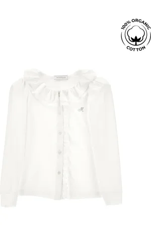MONNALISA Camisa de algodón orgánico con cuello elegante