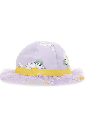 MONNALISA Sombrero de lona con estampado de margaritas