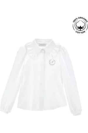 MONNALISA Camisa elástica algodón orgánico con pedrería
