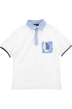 MONNALISA Polo de piqué con tejido de rayas