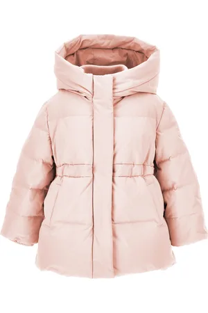 MONNALISA Chaqueta larga de nailon y pluma auténtica